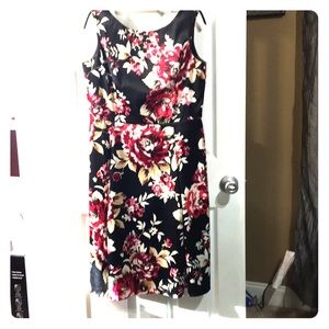 White House Black Market Floral Sateen Dress